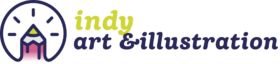 indy art & illustration logo & wordmark